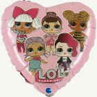 LOL Surprise® Hjärta Folieballong Ljusrosa
