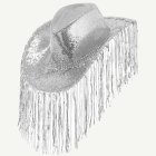 Paljett Cowboyhatt Silver