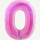 Stor holografisk rosa sifferballong
