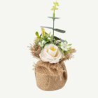 Konstgjord Blomsterdekoration Jute/Vit/Grön