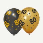 80 År Golden Celebrations Latexballonger