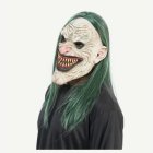 Clown Latexmask Med Grönt Hår