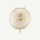 Happy Birthday Rund Folieballong Crème