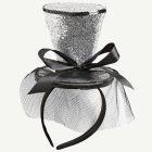 Silverglittrig hatt på hårband