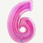 Stor holografisk rosa sifferballong