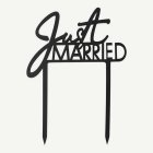 Just Married Akryl Tårttopper Svart