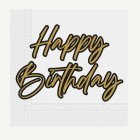 Happy Birthday Servetter Svart/Guld
