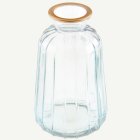 Räfflad Konformad Glasvas Guldkant