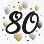 80 År Ballonger Servetter