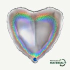Hjärta Folieballong Holografisk Silver