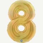 8-sifferfolieballong holografiskt guld