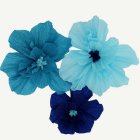 Crepe Pappersblommor Blå Mix