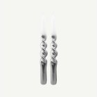 Metalliska Spiral Stearinljus Vit/Silver