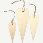 Trähjärta Hängande Dekorationer Beige