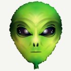 Alienhuvud Folieballong Grön