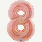 Holografisk Sifferballong 8 Roséguld