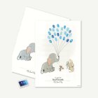 Affisch Fingeravtryck Elefant Blå
