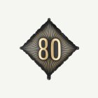 80 års kvadratisk folieballong svart/guld