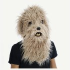 Hundmask Plysch Brun