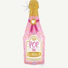 Champagneflaska Folieballong Rosa
