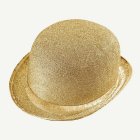 Guldglittrig bowlerhatt
