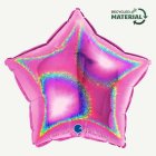 Stjärna Folieballong Holografisk Fuchsia