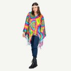 Hippie Tie Dye Poncho Flerfärgad