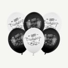 Happy Birthday Latexballonger Svart/Vit