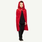 Velour Barncape Röd
