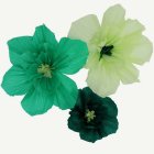 Crepe Pappersblommor Grön Mix