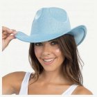 Glittrig Cowboyhatt Ljusblå