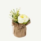 Konstgjord Blomsterdekoration Jute/Elfenben/Grön