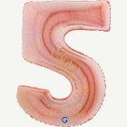 Sifferballong 5 Holografisk Roséguld