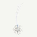 Snöflinga Presentetiketter Silver Med Satinband