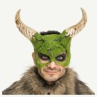 Monster Med Horn Mask Grön