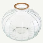 Räfflad Klotformad Glasvas Guldkant