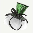 Glitter Hög Hatt Diadem Grön