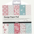 Designpapper i block rosa/turkost