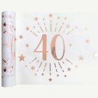 40 År Bordslöpare Vit/Roséguld