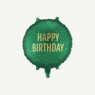 Happy Birthday Rund Folieballong Grön