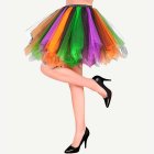 Tutu Kjol Lila/Orange/Grön