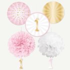 1 År Födelsedag Dekorationer Rosa