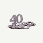 40 År Bordskonfetti Silver