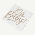 Oh Baby Servetter Vit/Guld