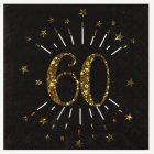 60 År Servetter Guld/Svart