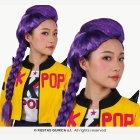 K-Pop Flätad Peruk Lila