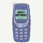 Retro Telefon Happy Birthday Folieballong