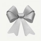 Glitter Dekorationsrosett Silver