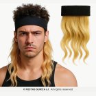 Peruk Med Pannband Blond/Svart