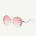 Runda Glasögon Med Stenar Ljusrosa/Roséguld